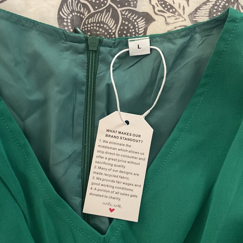 Green formal Dress size L - Picture 7 of 9